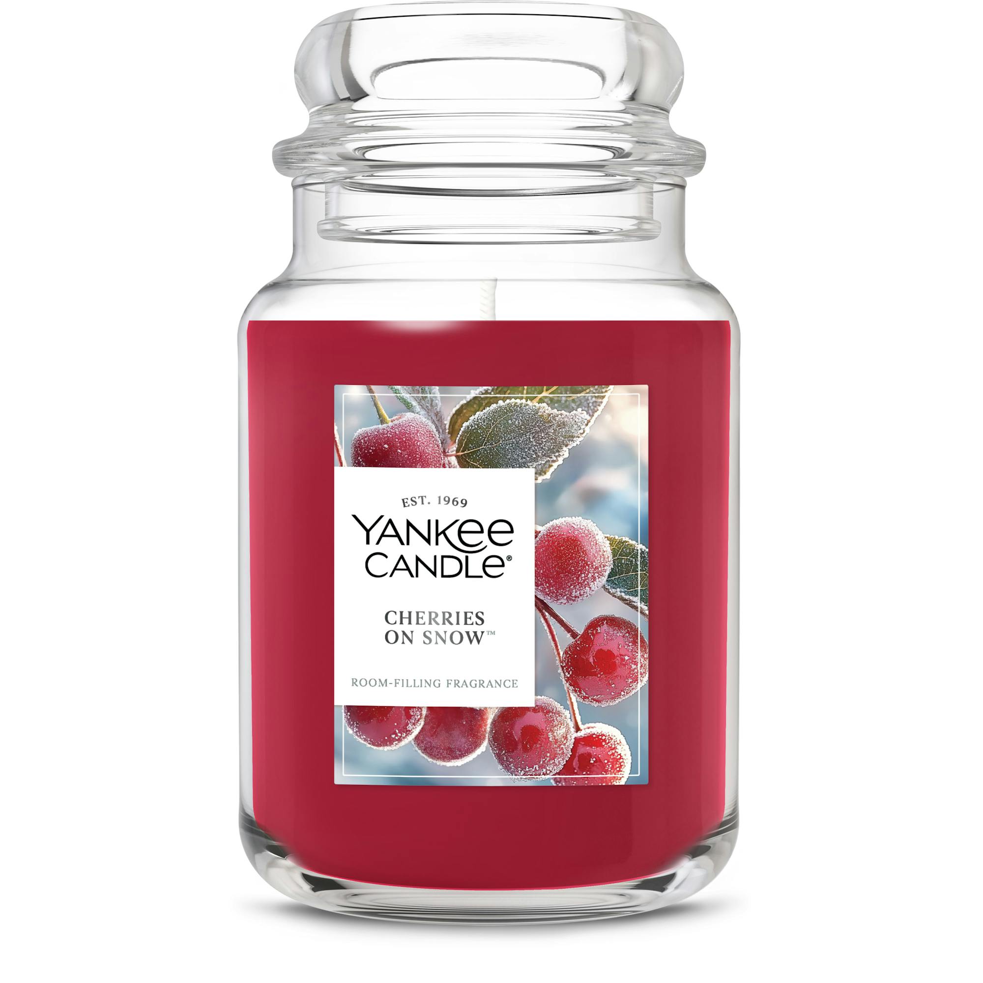 Yankee Candle Cherries On Snow Original Large Jar Candles, 22 oz In Red