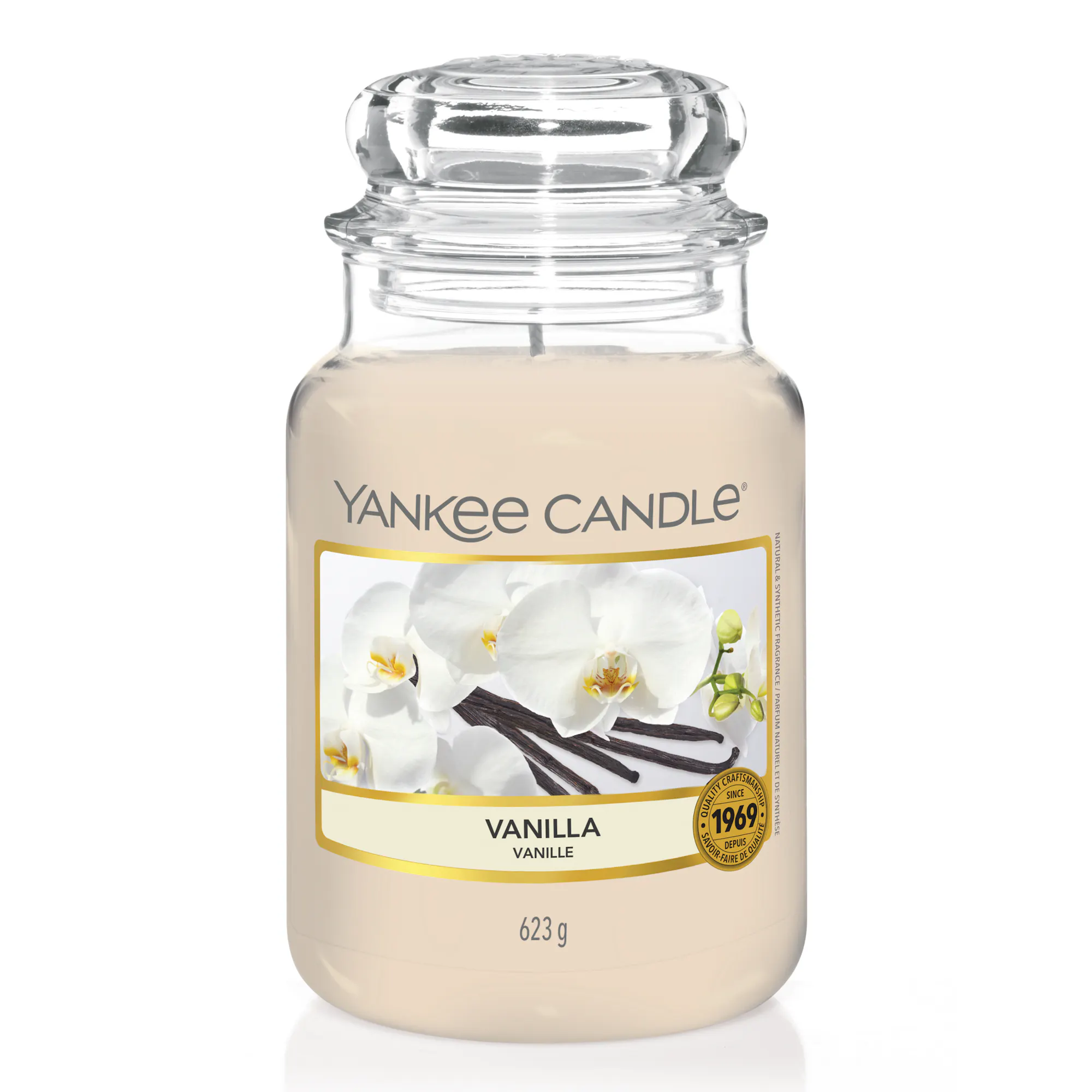 Vanilla Candle Original Large Jar Candle Yankee Candle, Neutrals, 10.7cm x 16.8cm | Sweet & Spicy