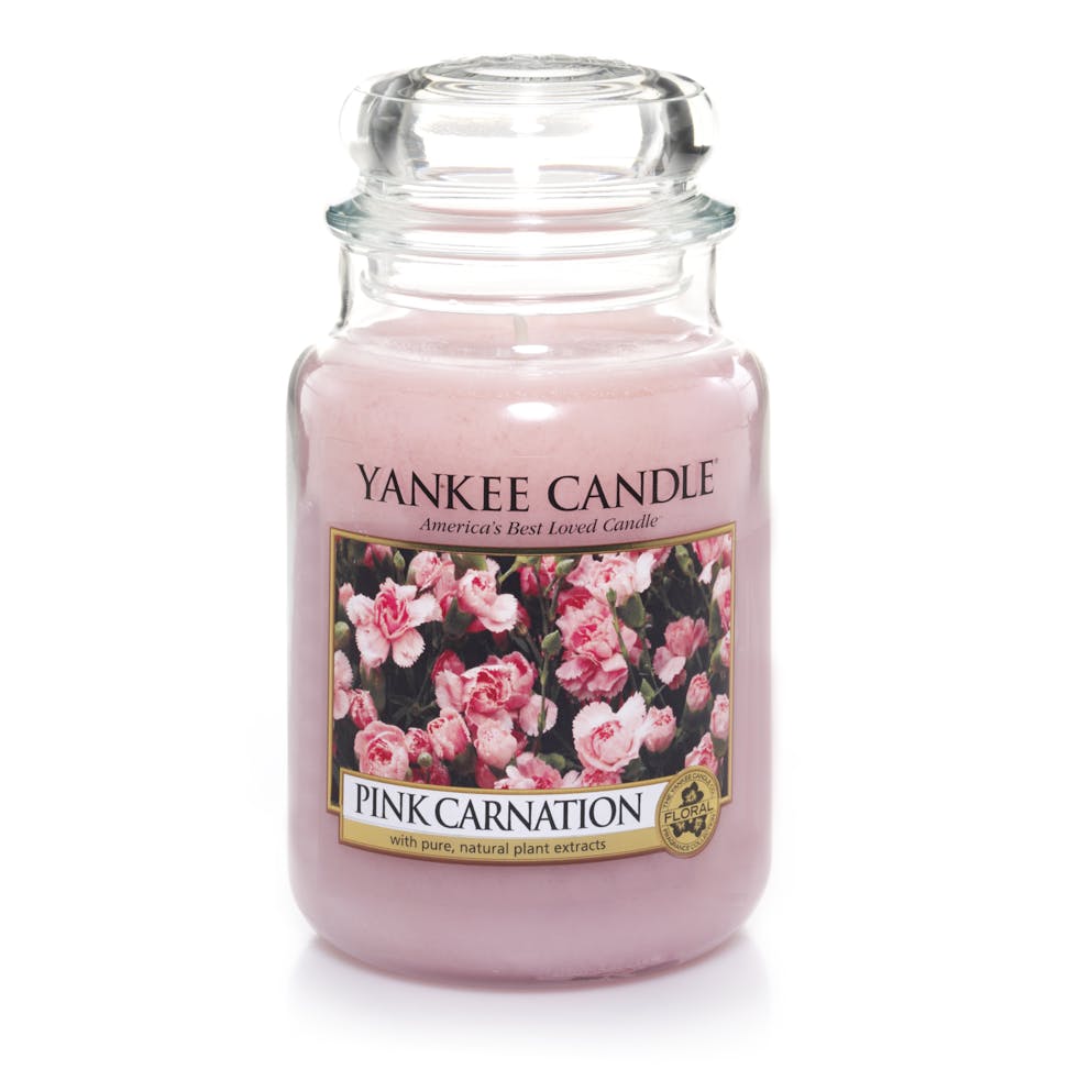 pink carnation large jar candles