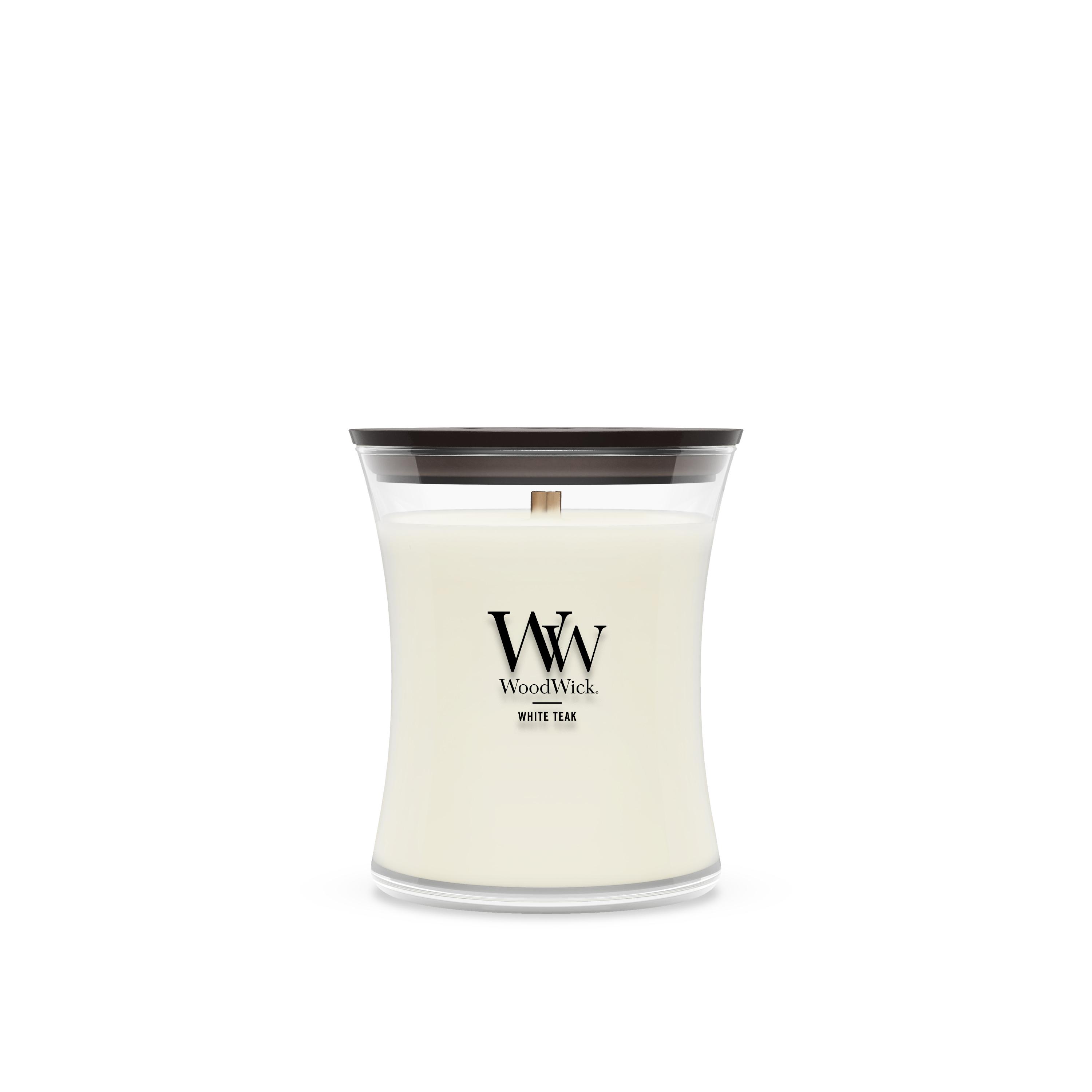 White Teak WoodWick® Medium Hourglass Candle - Medium Hourglass