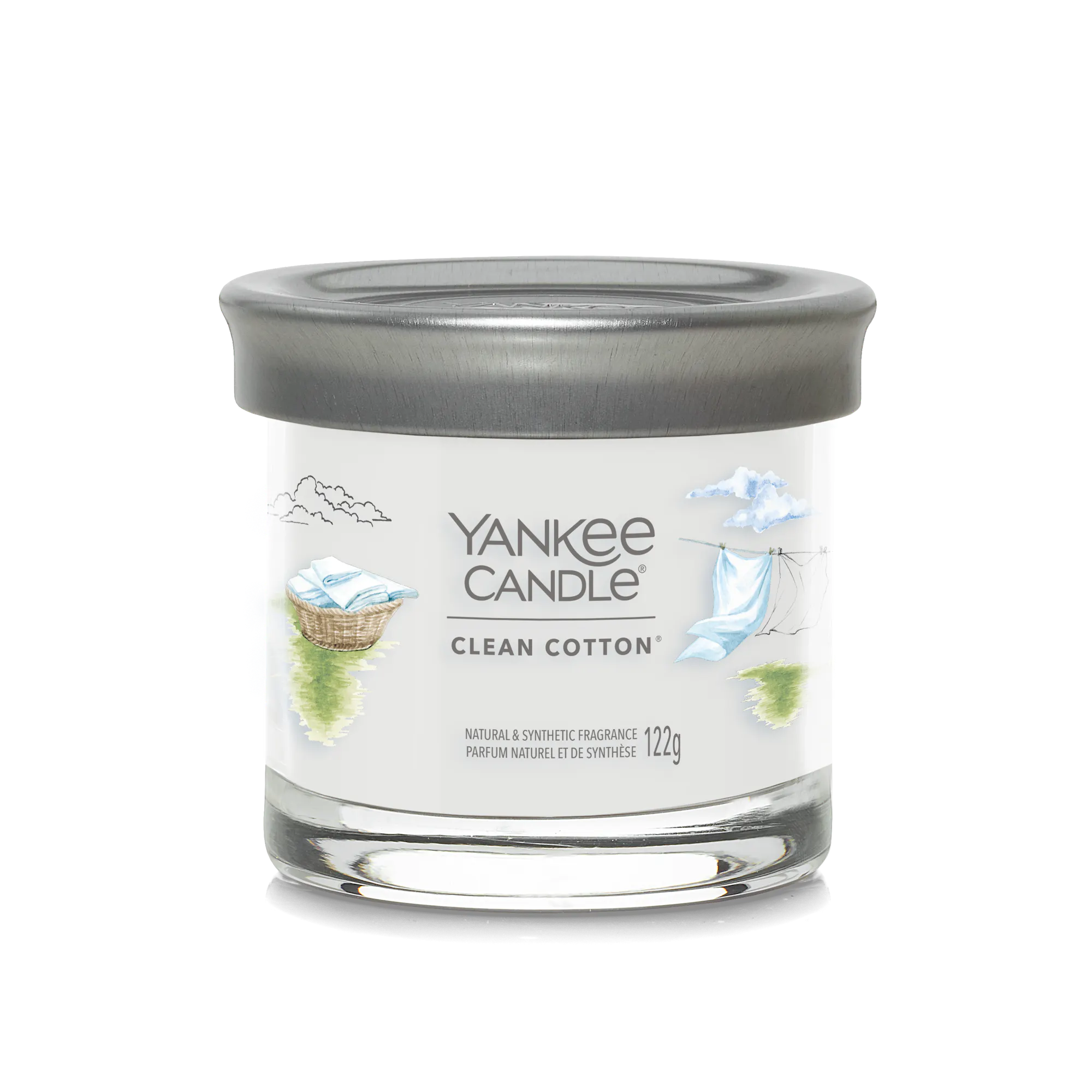 Clean Cotton® Candle Yankee Candle, White, 8.0 cm x 7.6cm | Fresh & Clean