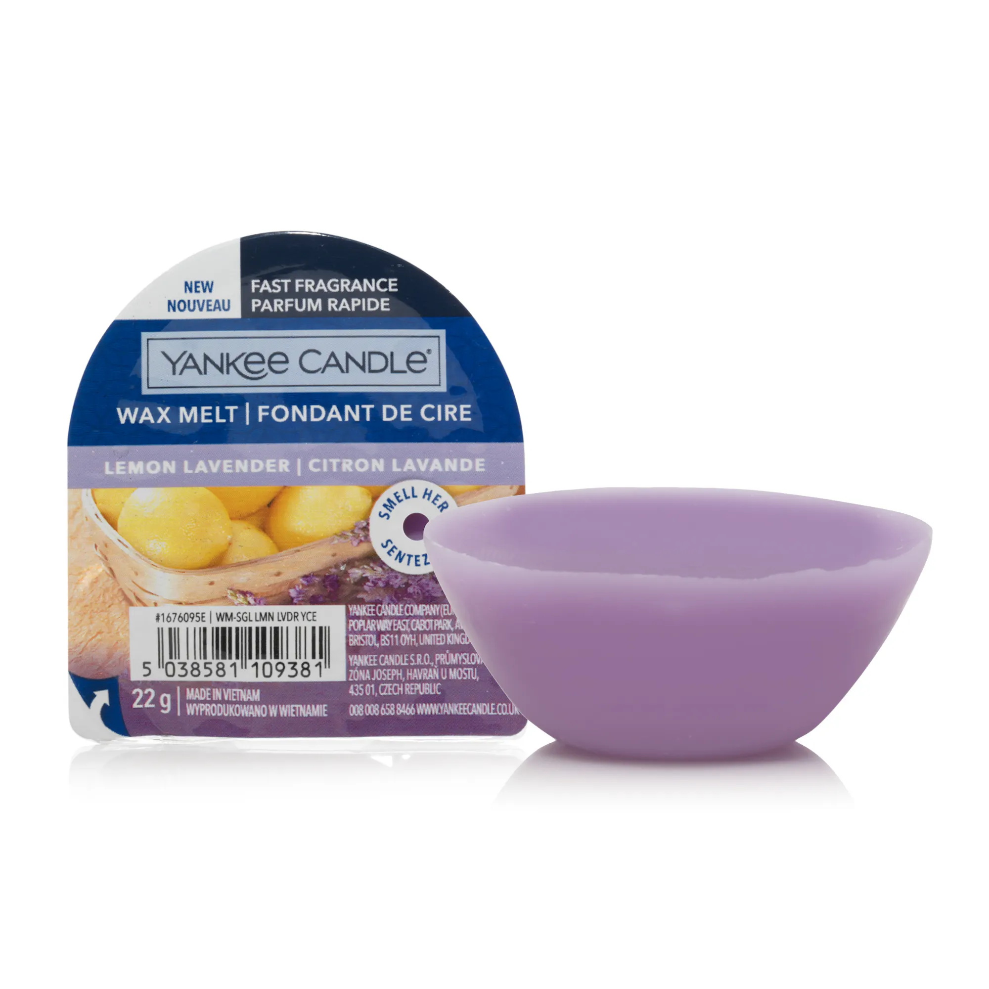 Lemon Lavender Wax Melt Wax Melt Yankee Candle, Purple, 5.6cm x 1.5cm | Citrus