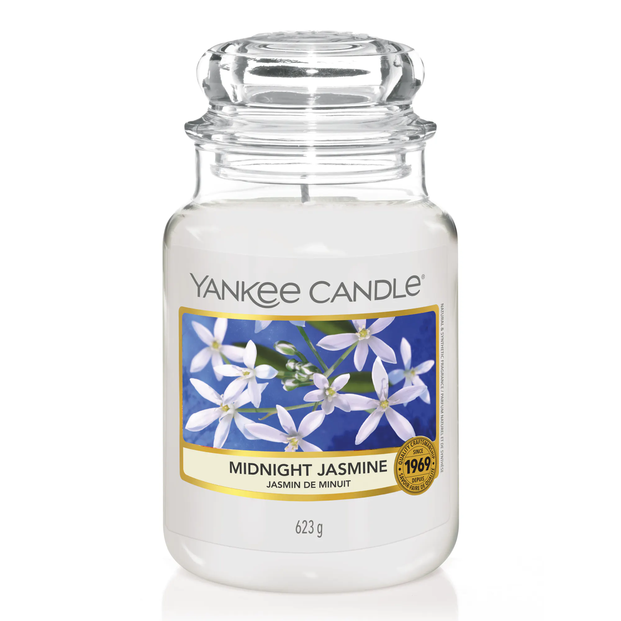 Midnight Jasmine Candle Original Large Jar Candle Yankee Candle, Neutrals, 10.7cm x 16.8cm | Floral