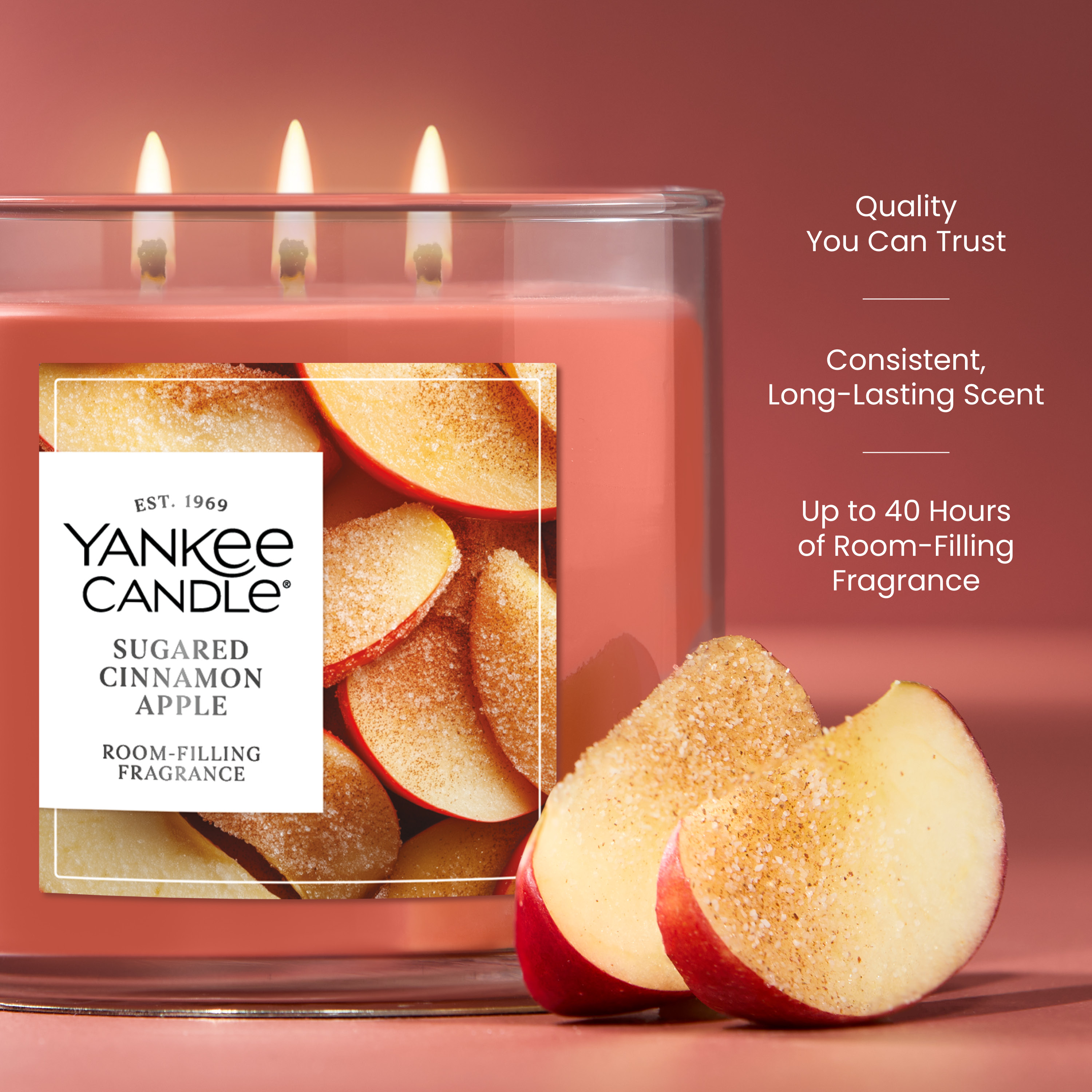 Sugared Cinnamon Apple 3-Wick Candle - Thumbnail 3